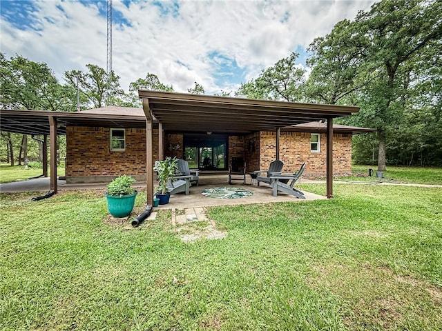 exterior space with a carport