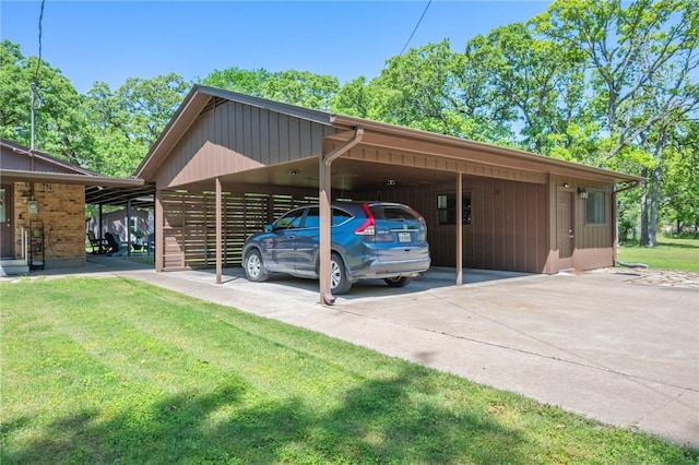 view of parking featuring driveway and a carport