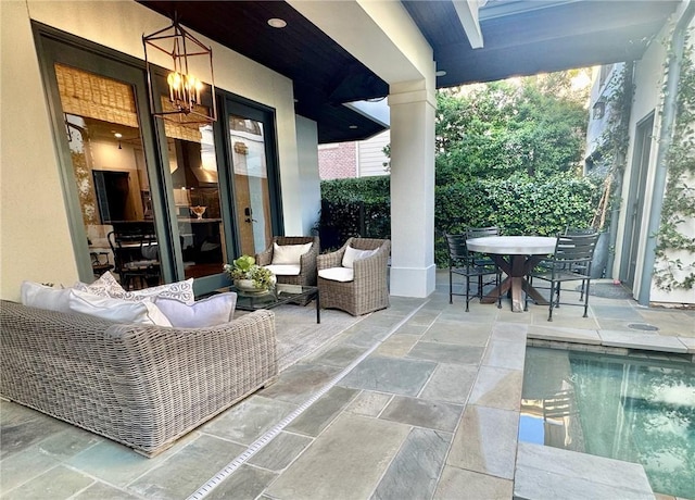 3911 Swarthmore St, Houston, TX 77005 - view of patio featuring outdoor dining area, outdoor lounge area, and an outdoor pool