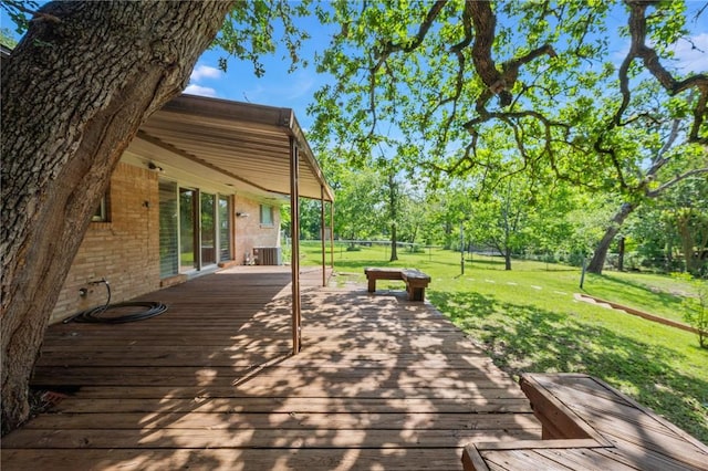 deck featuring cooling unit