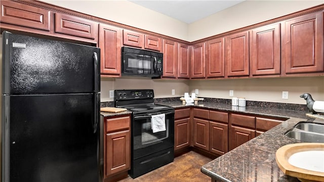 kitchen featuring black appliances