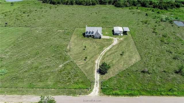 bird's eye view featuring a rural view