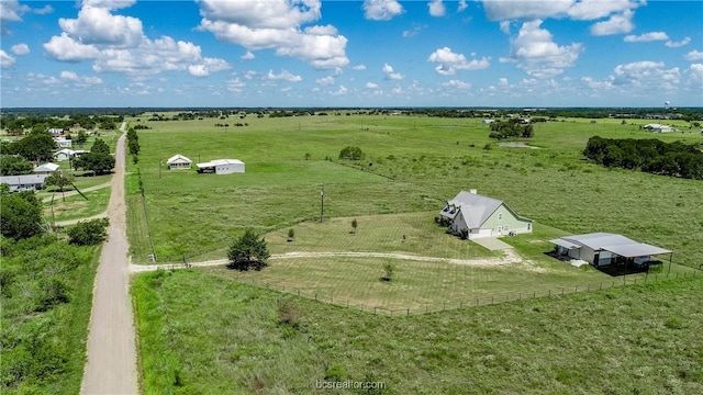 bird's eye view featuring a rural view