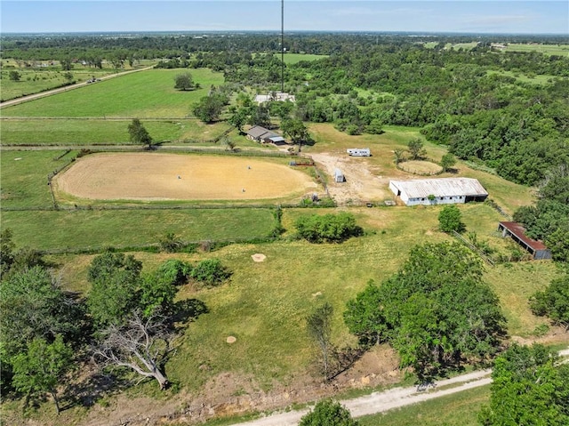 bird's eye view with a rural view