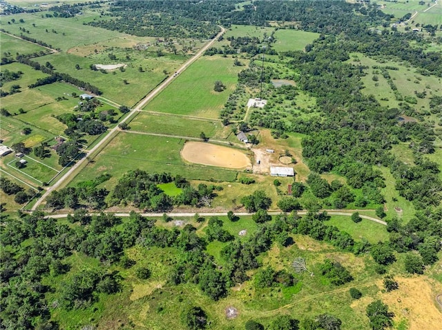 drone / aerial view featuring a rural view