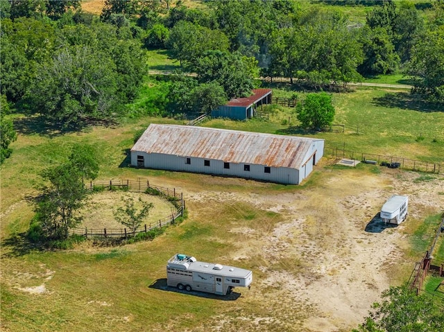 drone / aerial view with a rural view