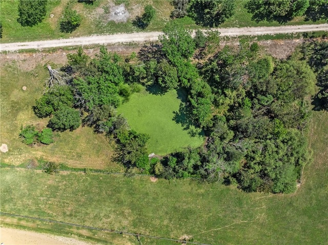 bird's eye view with a rural view
