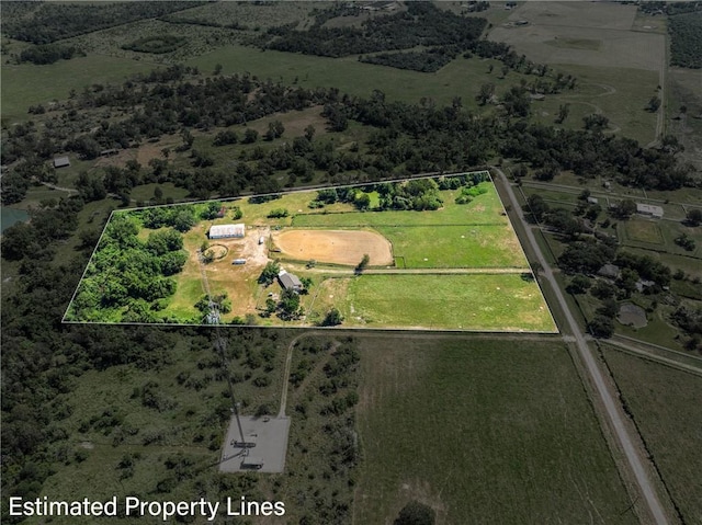 drone / aerial view with a rural view