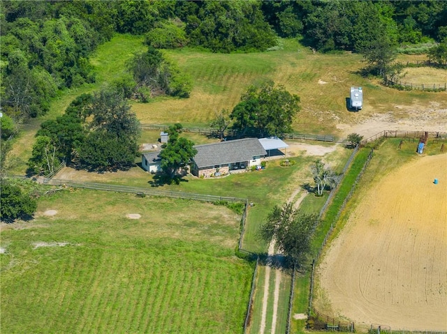 bird's eye view with a rural view