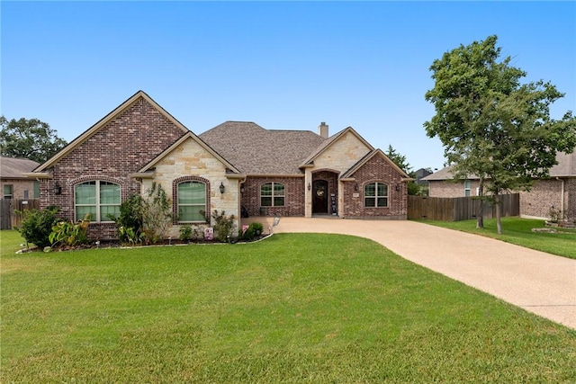 view of front of house with a front yard