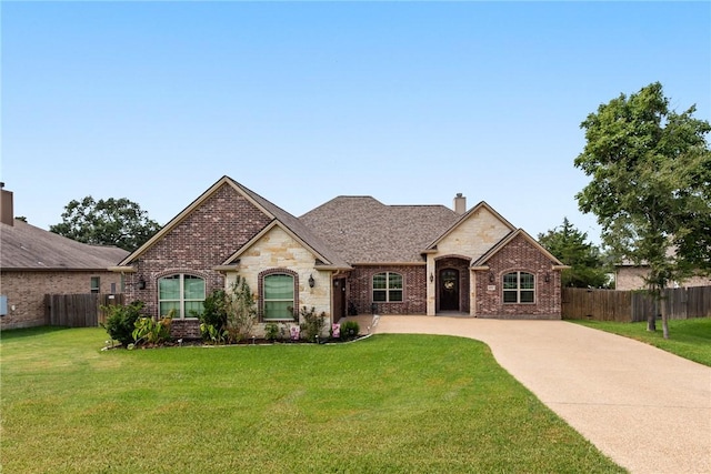 view of front of property with a front yard