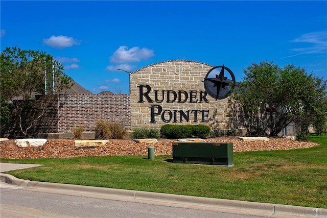 3108 Charge Ln, Bryan, TX 77808 - community / neighborhood sign featuring a lawn