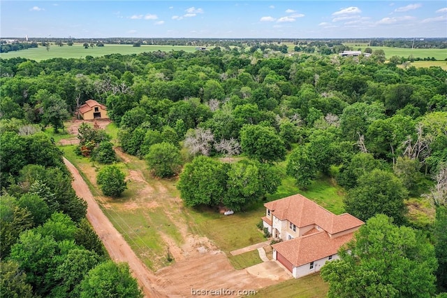 drone / aerial view with a rural view