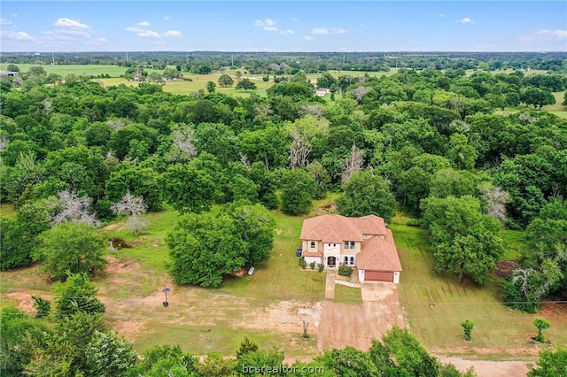 aerial view with a rural view