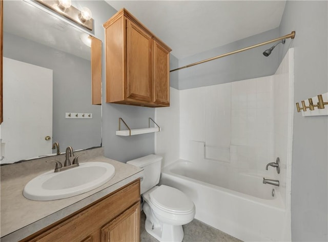 full bathroom with vanity, toilet, and shower / bath combination