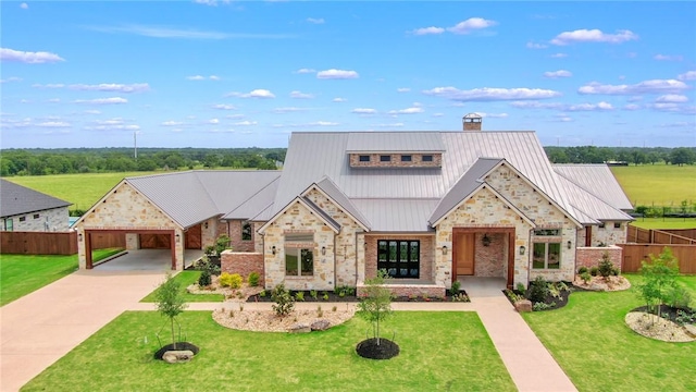 view of front of home featuring a front lawn and a carport