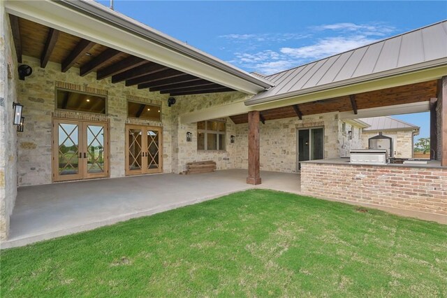 exterior space with exterior kitchen