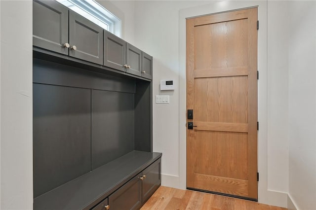 mudroom featuring light wood-type flooring