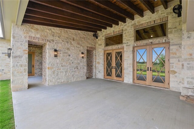 exterior space featuring french doors