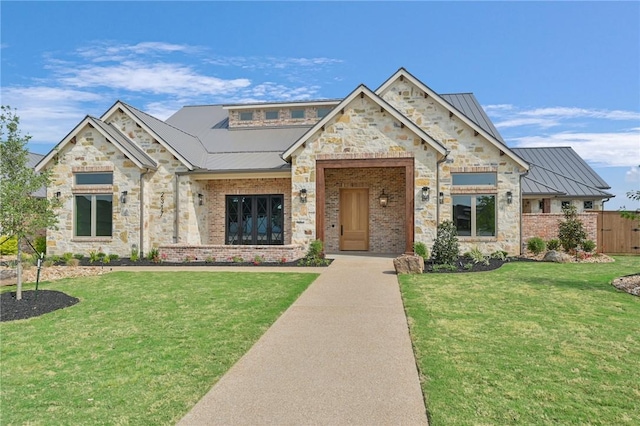 view of front facade with a front lawn