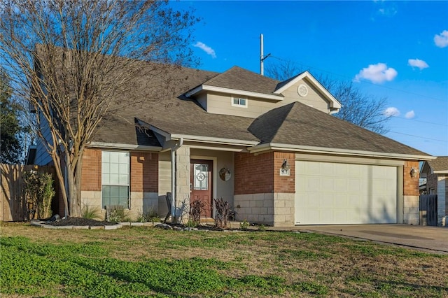 front of property featuring a garage and a front yard