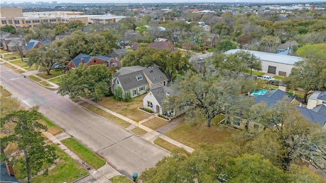 aerial view with a residential view