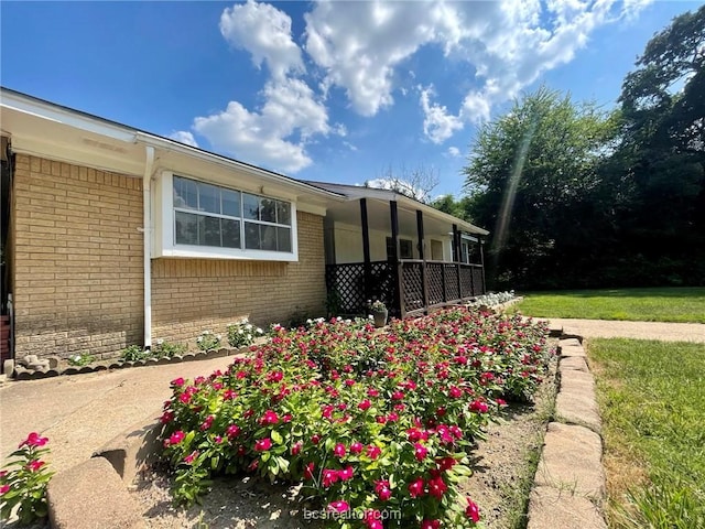 view of home's exterior with a yard