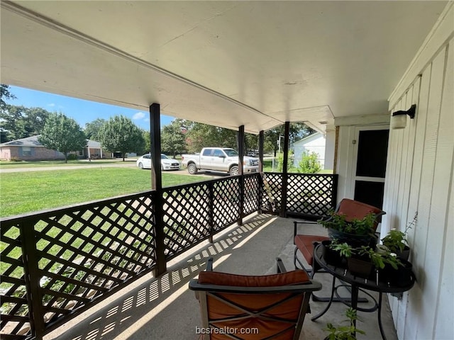 balcony with covered porch