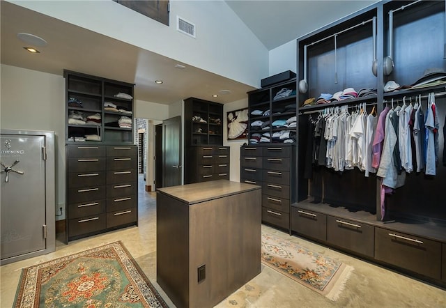 walk in closet featuring visible vents