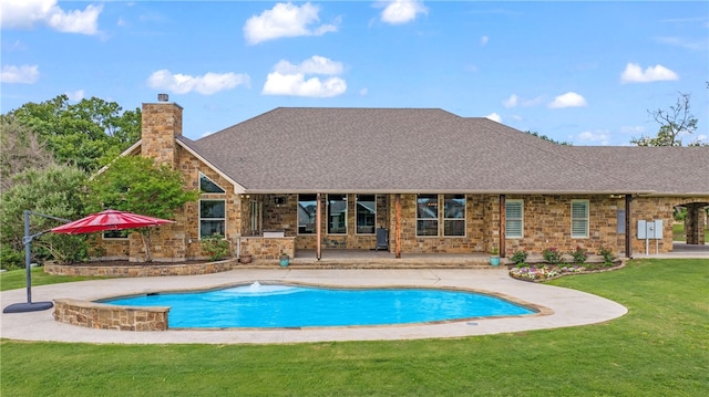 4675 River Garden Ct, Bryan, TX 77808 - swimming pool featuring a lawn and a patio