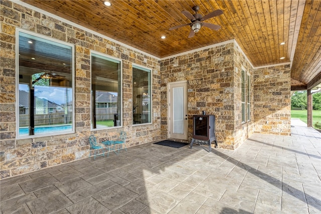 4675 River Garden Ct, Bryan, TX 77808 - view of patio featuring a ceiling fan