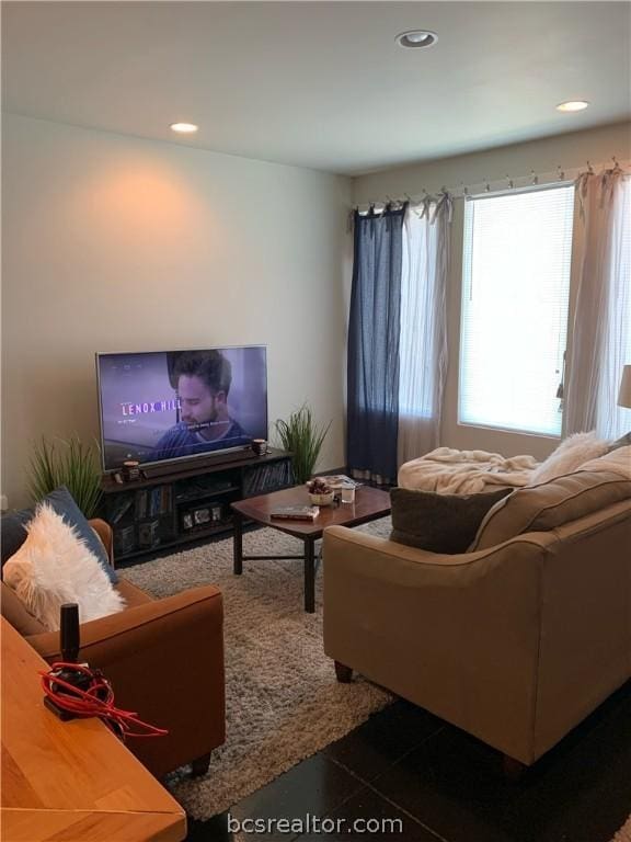 view of tiled living room