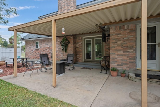 view of patio with french doors