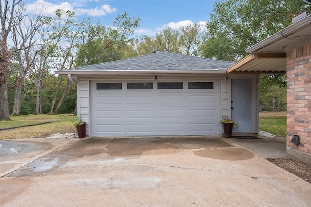 view of garage