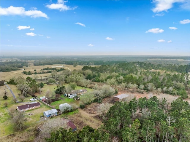 aerial view with a rural view