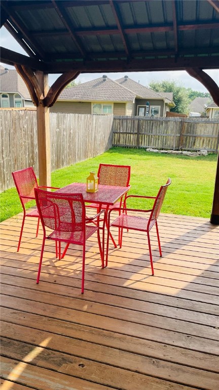 15481 Baker Meadow Loop, College Station, TX 77845 - deck with outdoor dining area and a gazebo