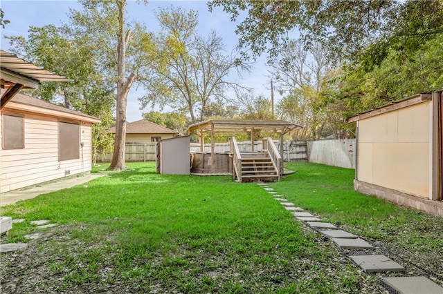 view of yard featuring a deck