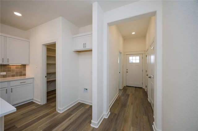 2784 Messenger Way, Bryan, TX 77803 - corridor with dark wood finished floors, recessed lighting, and baseboards