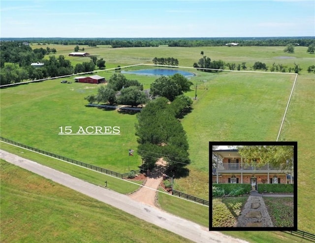 3151 Running River Ln, Washington, TX 77880 - aerial view of sparsely populated area featuring a nearby body of water