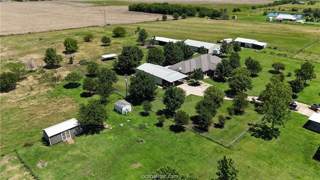 drone / aerial view with a rural view