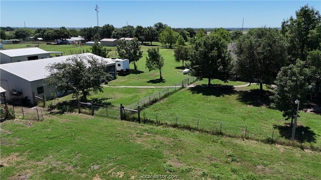 aerial view featuring a rural view