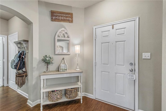 entrance foyer featuring dark hardwood / wood-style flooring