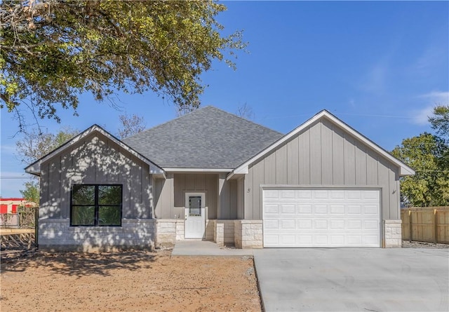 view of front of house with a garage