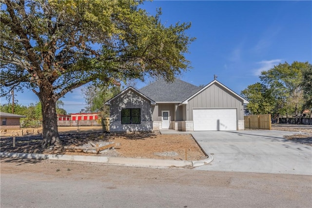 view of front of house with a garage