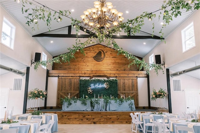 601 E Collard St, Madisonville, TX 77864 - lobby with high vaulted ceiling and beam ceiling