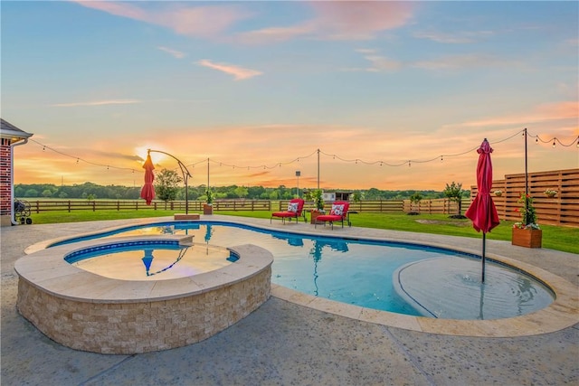 2181 Fm 166, Caldwell, TX 77836 - view of pool featuring a fenced backyard, a patio, and a pool with connected hot tub