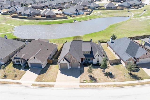 15658 Long Creek Ln, College Station, TX 77845 - aerial view featuring a water view and a residential view