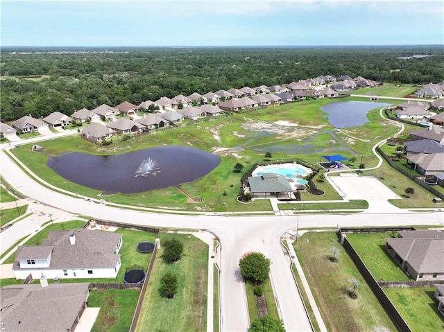 15658 Long Creek Ln, College Station, TX 77845 - drone / aerial view featuring a water view and a residential view