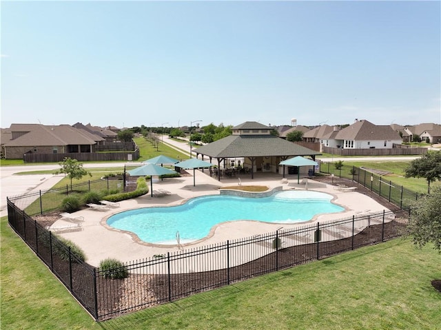 15658 Long Creek Ln, College Station, TX 77845 - community pool with a patio area, a gazebo, and a yard