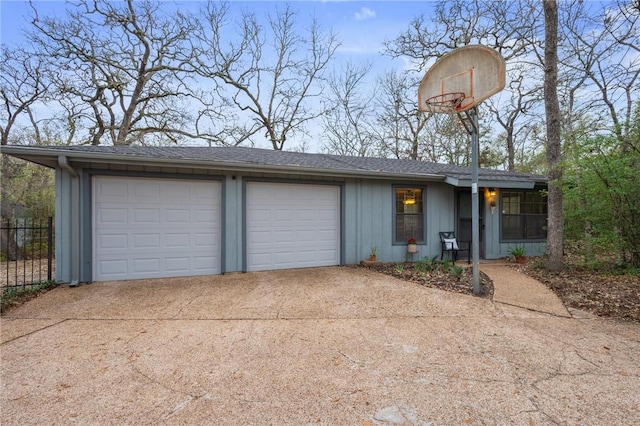 view of garage